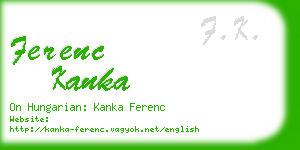 ferenc kanka business card